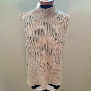NWT BCB Generation Oatmeal Sleeveless Turtleneck Knit Top